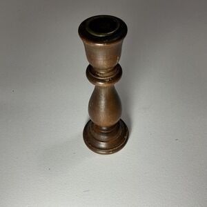 Vintage Wooden Candlestick Holder Rustic Farmhouse Decor Single Candle